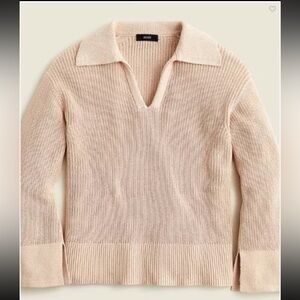 Jcrew Relaxed Collared Beige Sweater Size S